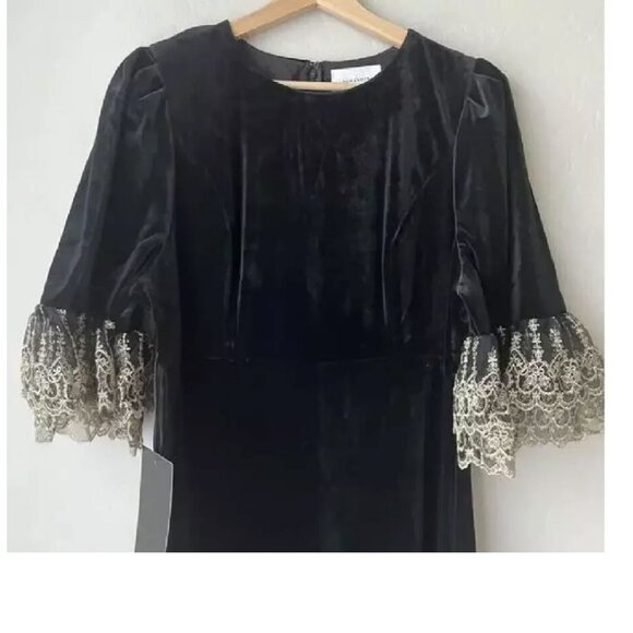 Tuckernuck Pomander Place Women's Black Velvet Lillith Dress, Size XXL - Picture 5 of 5